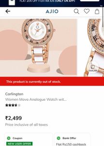 Carlington Women's Rose Gold &amp; White Watch
