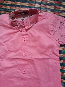 Pink Shirt And Jean Shorts