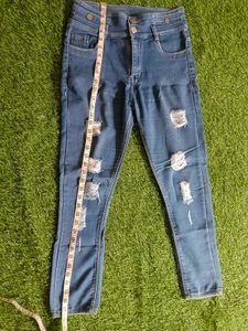 Blue Ripped Women Jeans