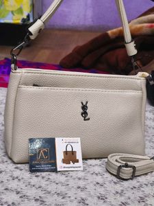 YSL Style Cream Crossbody Bag
