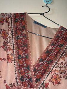 AARKE RITU KUMAR Boho Print V-Neck Midi Dress
