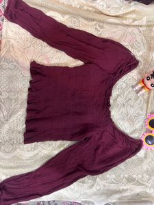 smoking maroon top