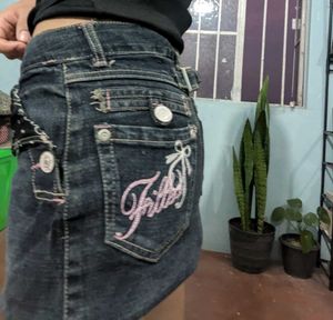 Cute Embellished Denim Skirt