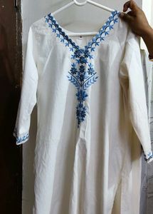 Embroidered White Kurta