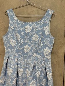 Savana blue textured Midi Dress - Elegant &amp; Chic