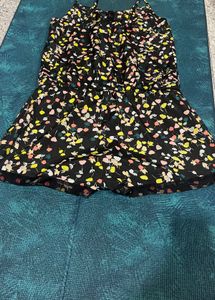 Floral Black Romper