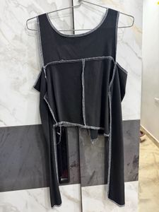 Chic Black Patchwork Long Sleeve Top