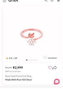 Rose Gold Floral Chic Ring