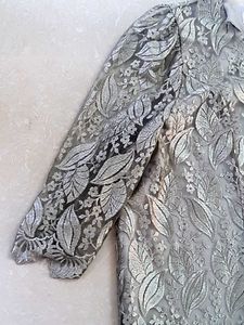 Elegant Lace Silver Greyish Tops
