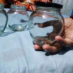 Set of 3 Glass Jars with Lids