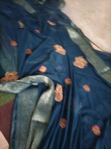 new blue 💙 halki si soft saree 💕