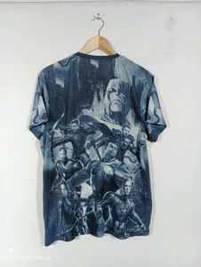 Greyish Blue Graphic Printed T-Shirt ( Men's)