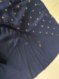 Elegant Navy Blue Kurta with Gold Print
