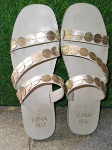 LUNA BLU Ivory Slides For Womens