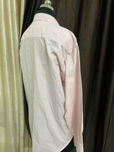 Oversized Pink Embroidered Button-Down Shirt