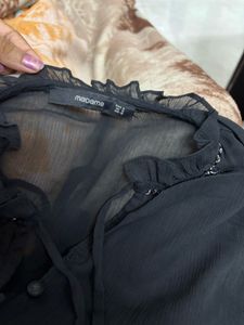 Chic Black Sheer Blouse
