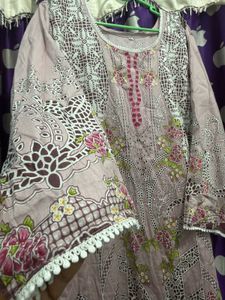 Beautiful Pink Floral Kurta Set with Dupatta