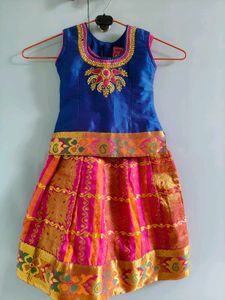 Beautiful Blue & Pink Indian Dress
