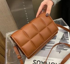 Brown Cushioned Stylish Quilted Crossbody Bag