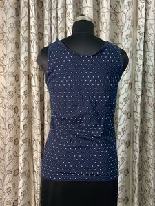 Navy Blue Polka Dot Tank Top