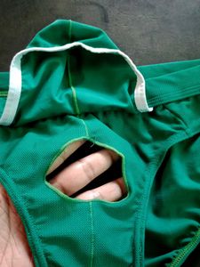 Men's sexy Gun egg split briefs