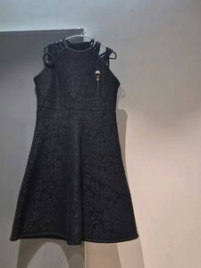 Elegant Black Jacquard Dress