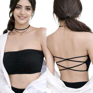 Trendy Black Criss-Cross Bikini Top🙈