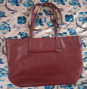 Caprese Maroon Tote Bag