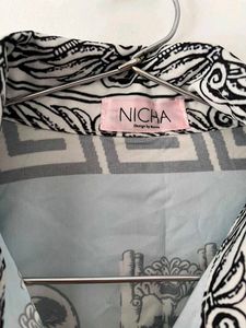 Unique Graphic Print Button-Up Shirt