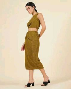 Chic One-Shoulder Cut-Out Midi Dress Set