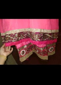 Stunning Pink Embroidered Anarkali Suit only kurta