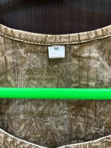 Short Chikankari Kurta- Mehendi Green Color