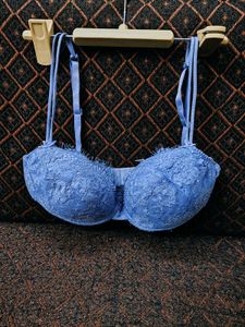 Pastel Blue Lace Soft Padded Bra