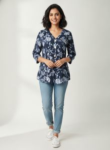 Floral Button-Down Top