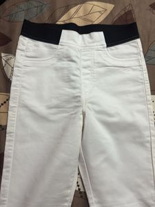 White Elastic Waist Pants