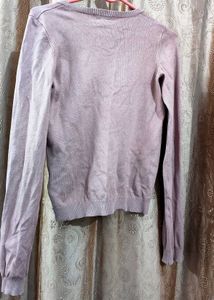 H&amp;M Pink Ribbed Long Sleeve Top
