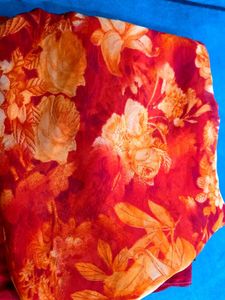 Vibrant Floral Print Saree