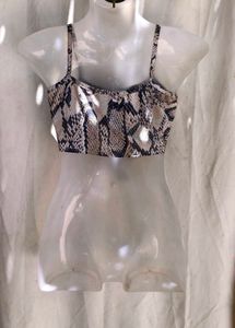 14194. Stylish Snake Print Crop Top