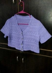 Chic Lilac Crochet Knit Top