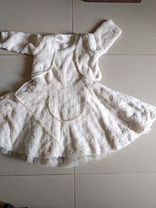 Cream Faux Fur Dress with Bolero