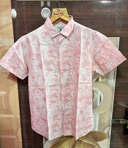Pink Floral Short Sleeve Shirt