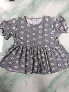 Cute Daisy Print Peplum Kurta