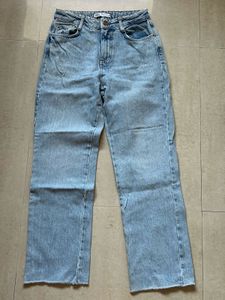 Zara Light Wash Wide Leg Jeans