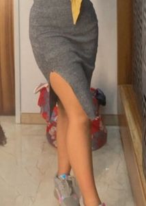 Grey Ribbed Bodycon Midi Dress