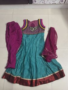 Beautiful Teal Anarkali Suit Set