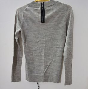 Grey Basic Winter Sweater Top