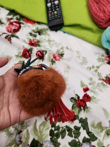 Cute Pineapple Keychain with Tassels &amp; Pom Po