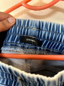 Light Wash Denim Jogger Pants
