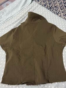 Stylish Olive Green Double Breasted Top