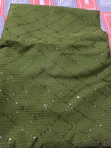 🌿 Olive Green Diamond-Georgette Suit Material 🌿